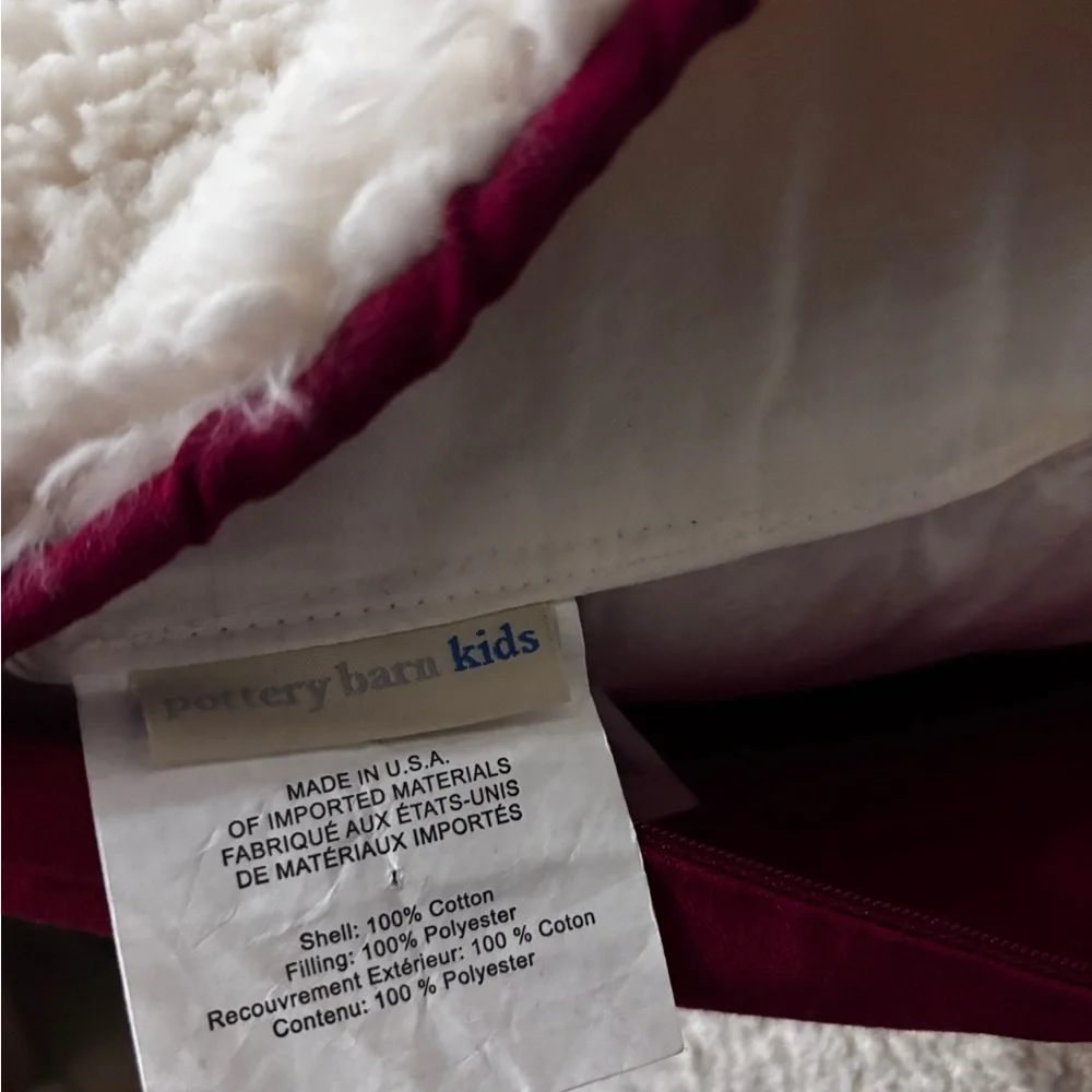 Pottery Barn LOVE White and Red Sherpa Pillow Valentines Day